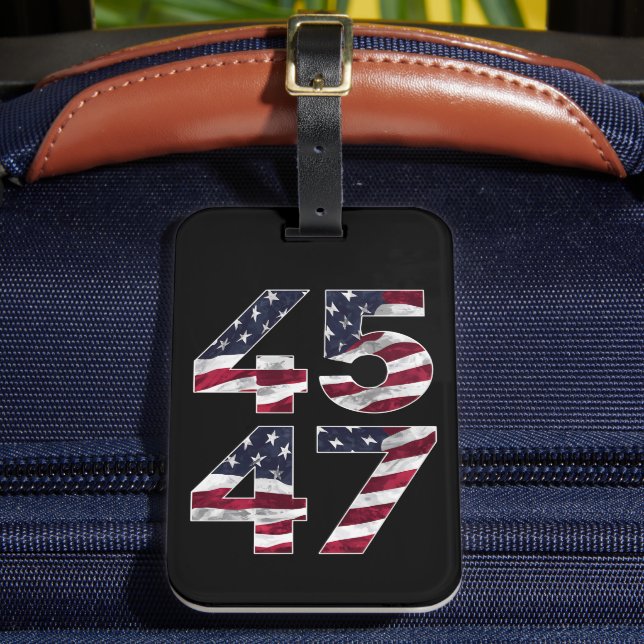 Trump 2024 45 47 Vintage USA Luggage Tag (Front Insitu 2)