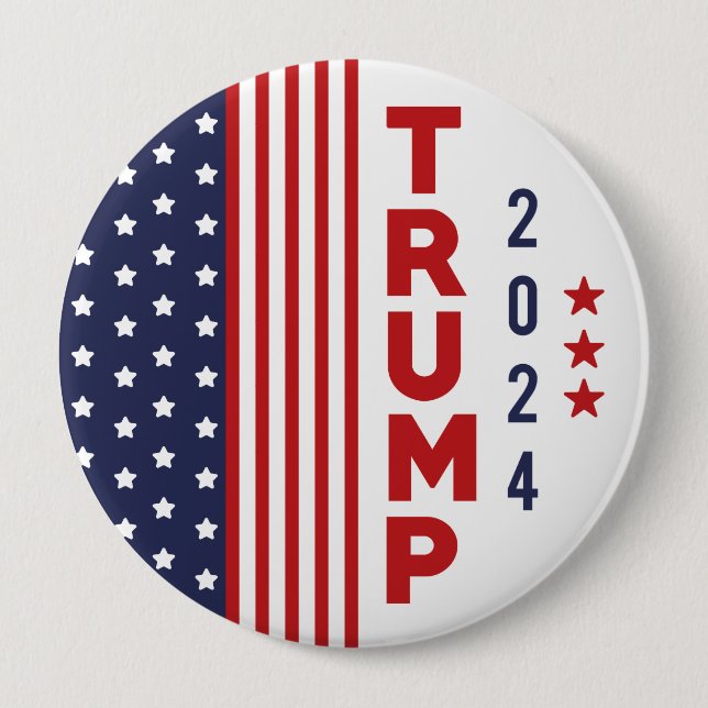 Trump 2024 4 inch round button (Front)
