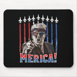 Trump 2024 4th Of July Patriotic American Flag Mer Mouse Pad