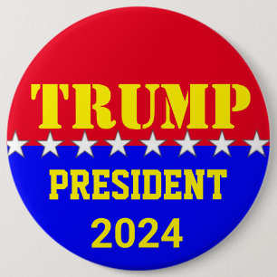 TRUMP 2024 6 INCH ROUND BUTTON