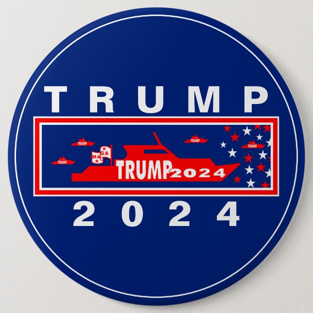 TRUMP 2024  6 INCH ROUND BUTTON (Front)