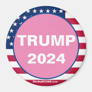 TRUMP 2024 Aimant Patriotique Rose