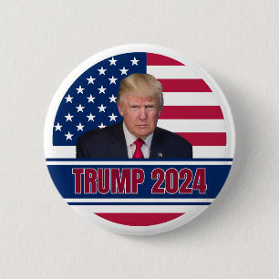 Trump 2024 American Flag  2 Inch Round Button