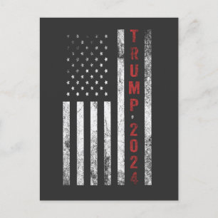 Trump 2024 American Flag Distressed Vintage Gift Invitation Postcard