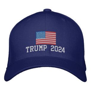 Trump 2024 American Flag Embroidered Hat