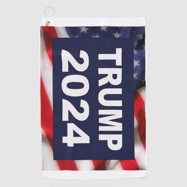 Trump 2024 American Flag Golf Towel (Front)