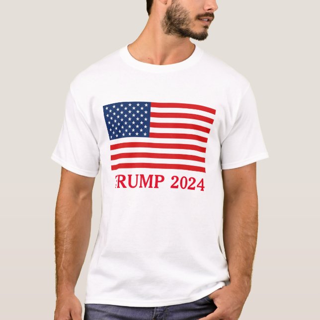 TRUMP 2024 AMERICAN FLAG T-SHIRT (Front)