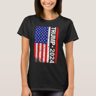 Trump 2024 American Flag Vintage T-Shirt
