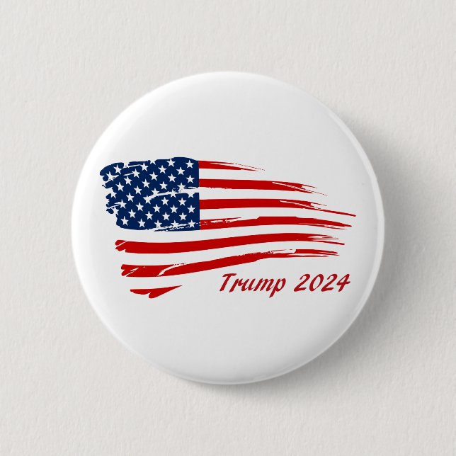 Trump 2024 Battle Flag 2 Inch Round Button (Front)