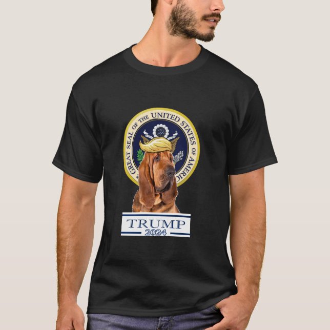 Trump 2024 Bloodhound T Shirt (Front)