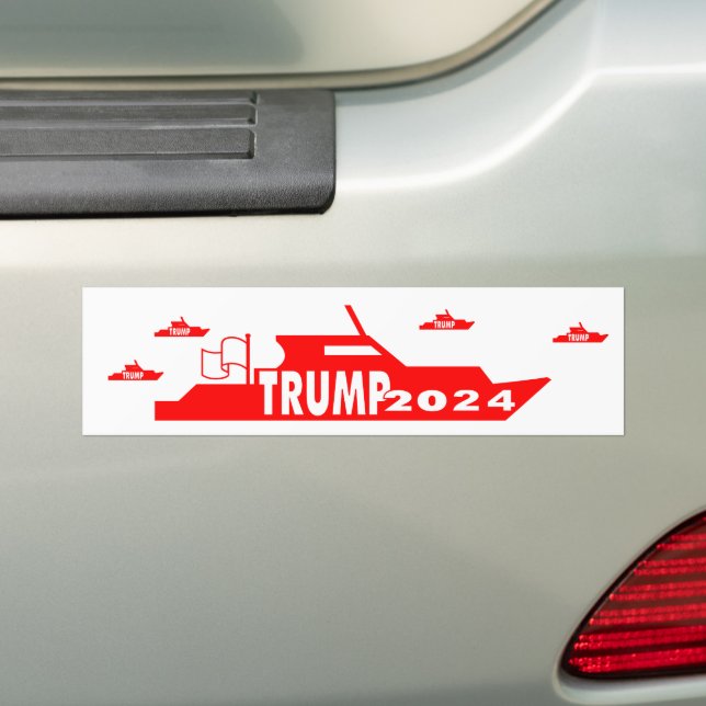TRUMP 2024 Boat Bumper Sticker (On Car)