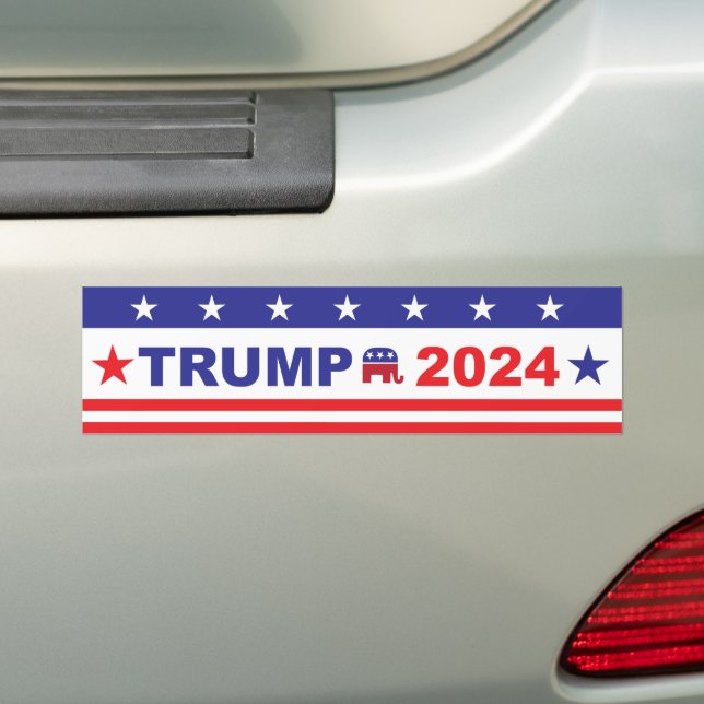 TRUMP 2024 BUMPER STICKER (On Car)
