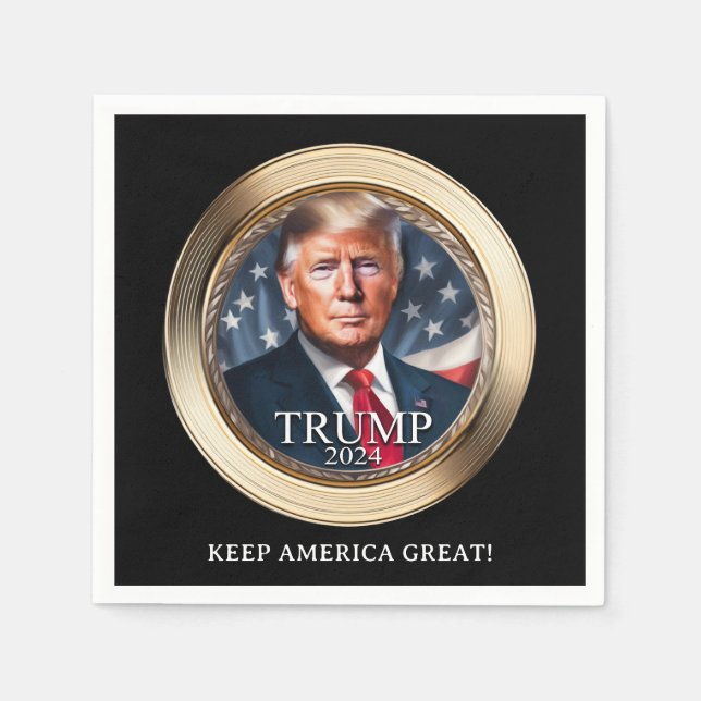 Trump 2024 Campaign Rally Novelty Napkin (Front)
