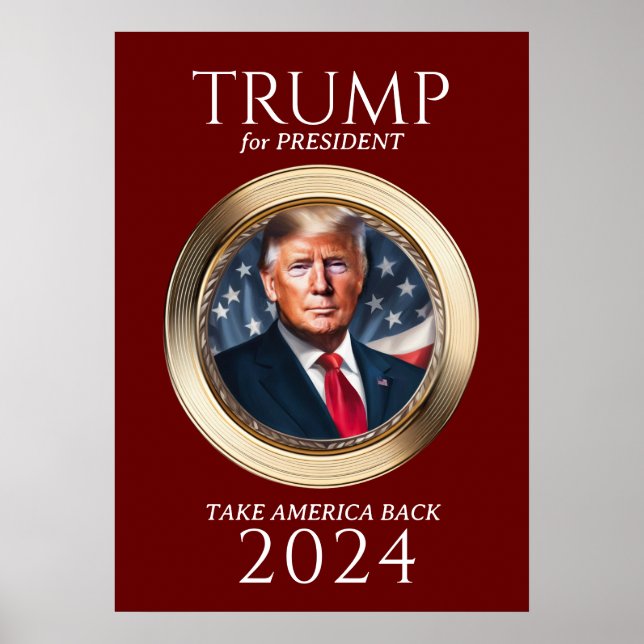 Trump 2024 Campaign Republican Red Keepsake Poster (Front)