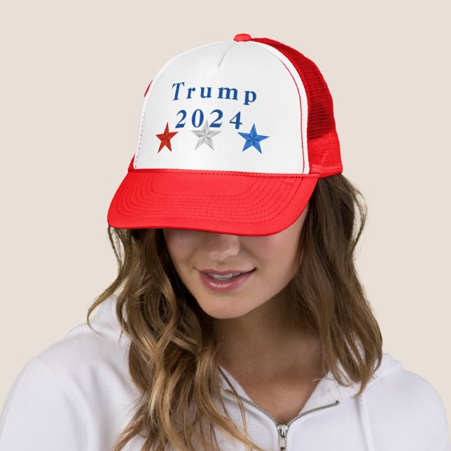 Trump 2024 Casquette De Baseball Rouge, Blanc Et B (En situation)