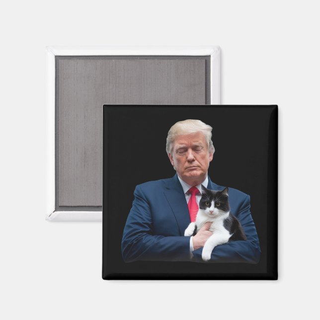 Trump 2024 Cat MAGA Funny Trump Cat Magnet (Front/Back)