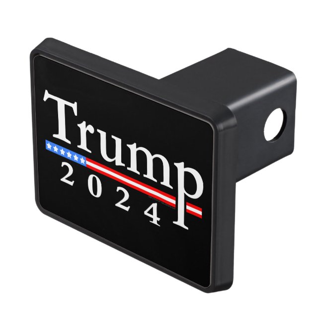 Trump 2024 Classic Black and Red Trailer Hitch Cover (Top Right)