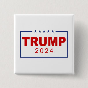 Trump 2024 Classic Rectangle Logo 2 Inch Square Button