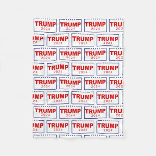 Trump 2024 Classic Rectangle Logo Fleece Blanket