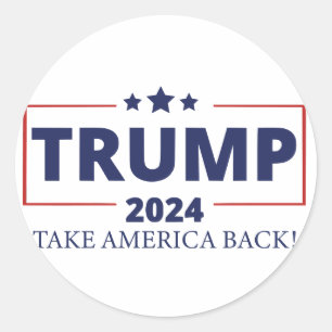 Trump 2024 classic round sticker