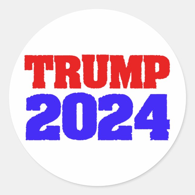 Trump 2024 classic round sticker (Front)