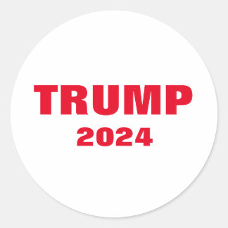Trump 2024 Colourful Red White Bold Trendy Cool Classic Round Sticker
