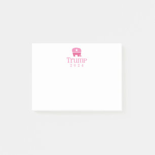 Trump 2024 Cute Pink Elephant Post-it Notes