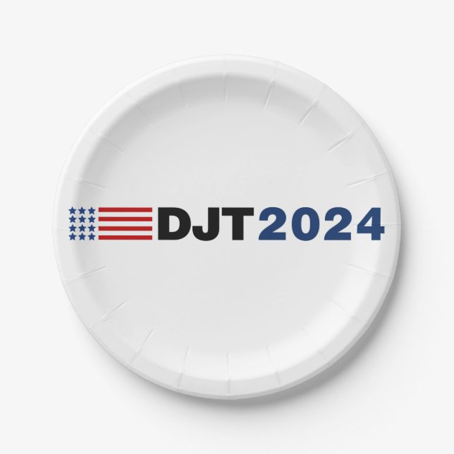 Trump 2024 DJT Paper Plate (Front)