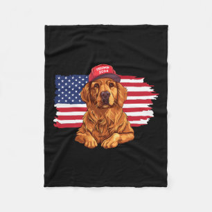 Trump 2024 Dog Dogs Golden Retriever Donald Trump Fleece Blanket