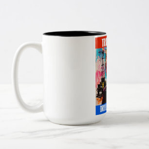 TRUMP 2024 DRILL BABY DRILL Two-Tone COFFEE MUG