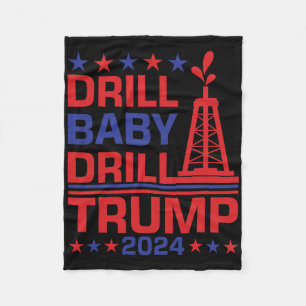 Trump 2024 Drill By3 Fleece Blanket