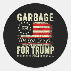 Trump 2024 Election Garbage Vote For Trump Preside Classic Round Sticker