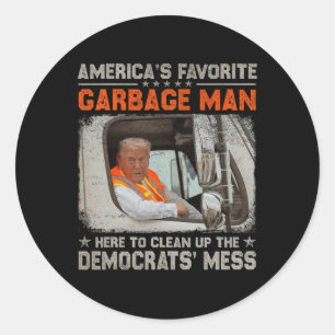 Trump 2024 Election Trump Garbage Man Vote Trump P Classic Round Sticker