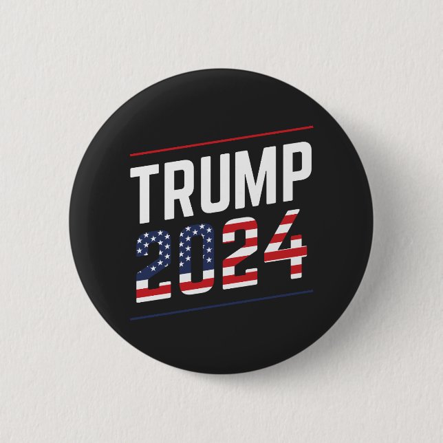 Trump 2024 Fan Design  2 Inch Round Button (Front)