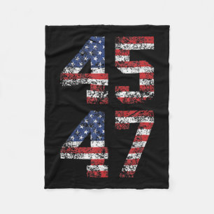 Trump 2024 Fight Fist Pump Us Flag Vintage Style P Fleece Blanket