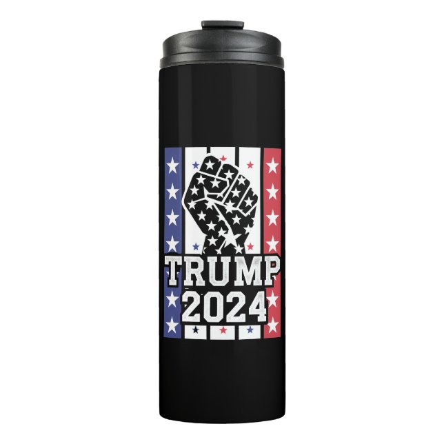 Trump 2024 Fist Outlaw Hillbilly J.D.Vance 2024 Thermal Tumbler (Front)