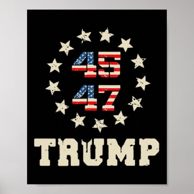 Trump 2024 Flag (on Back) Take America Back Trump  Poster (Front)