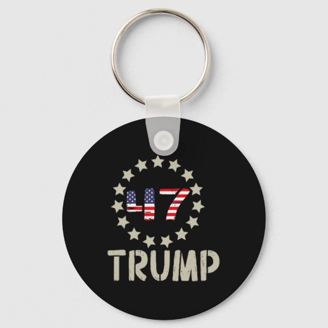 Trump 2024 Flag (on Byck) Take America Ck Trump Fl Keychain (Front)