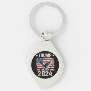Trump 2024 flag take America back men women Trump Keychain