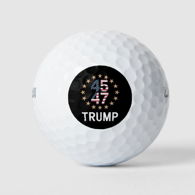 Trump 2024 Flag Take America Back Trump 45 47  Golf Balls (Front)