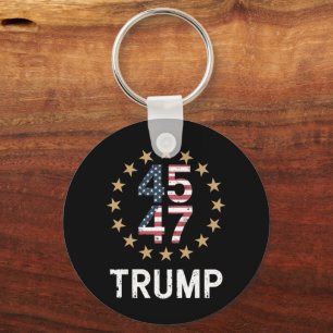 Trump 2024 Flag Take America Back Trump 45 47  Keychain