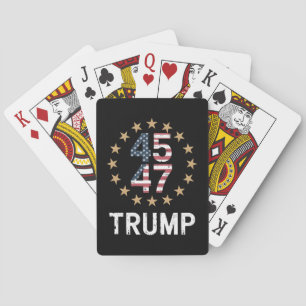 Trump 2024 Flag Take America Back Trump 45 47  Playing Cards