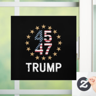 Trump 2024 Flag Take America Back Trump 45 47  Window Cling