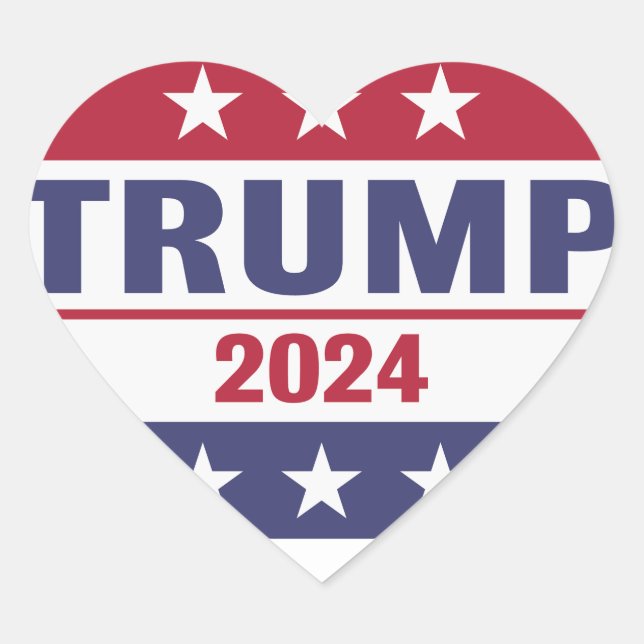 Trump 2024 heart sticker (Front)