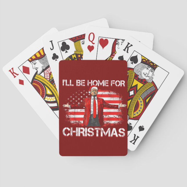 Trump 2024 I'll Be Home For Christmas Playing Cards (Back)