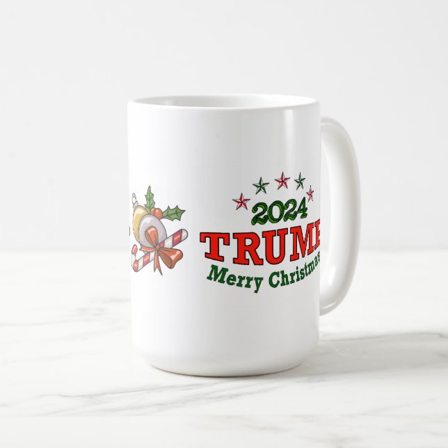 Trump 2024 Joyeux café de Noël Mug (Devant droit)