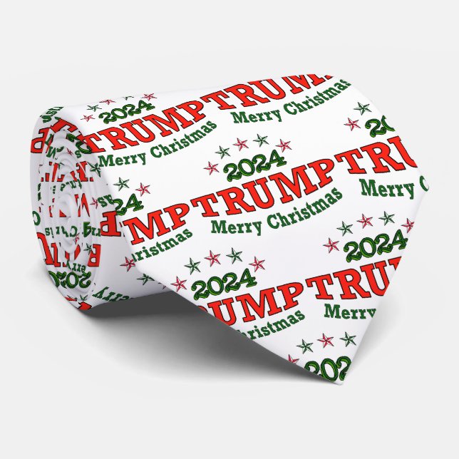 TRUMP 2024 Joyeux Cravate de Noël (Roulé)