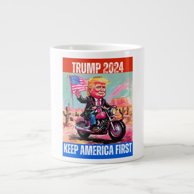 TRUMP 2024 KEEP AMERICA FIRST LARGE COFFEE MUG (Front)