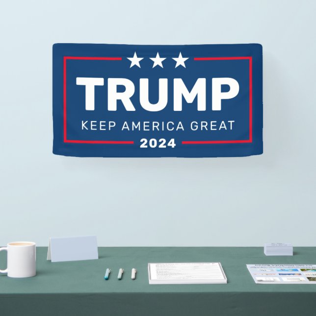 Trump 2024 Keep America Great - blue red Banner (Tradeshow)