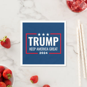 Trump 2024 Keep America Great - blue red Napkin